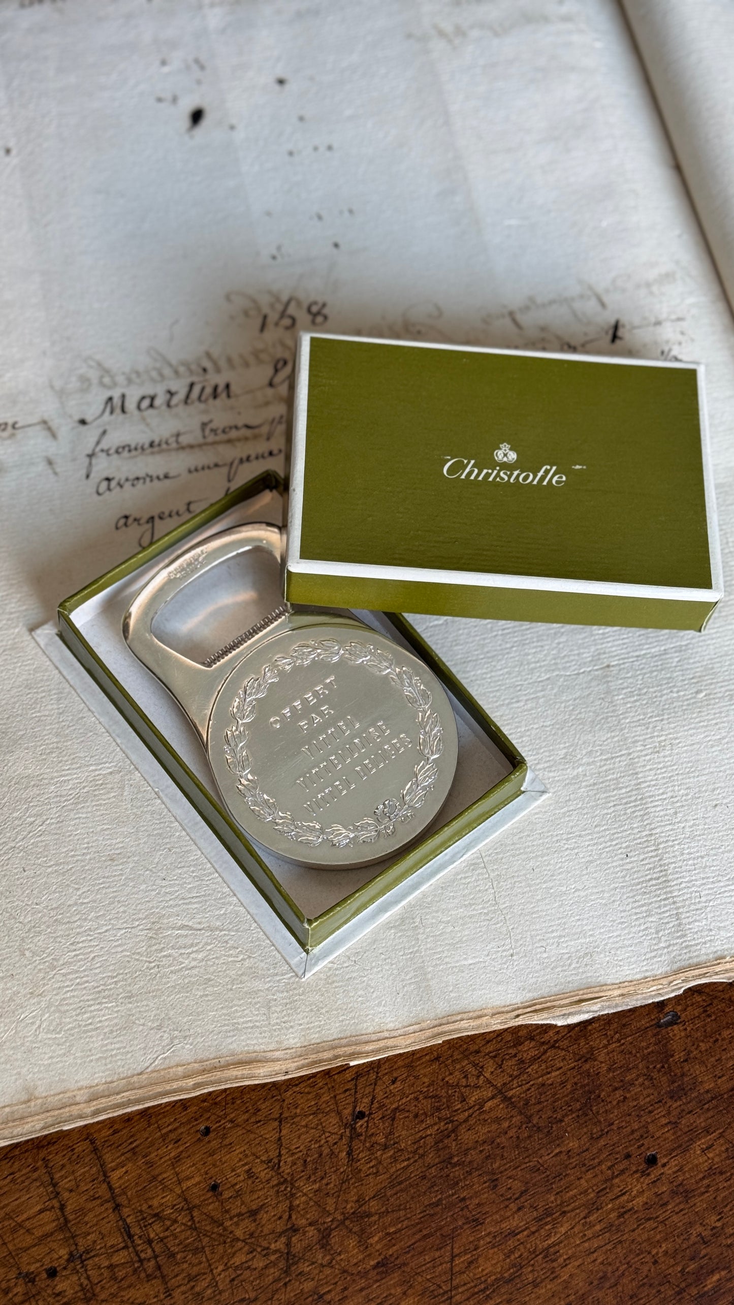 Antique Christofle Silver Bottle Opener
