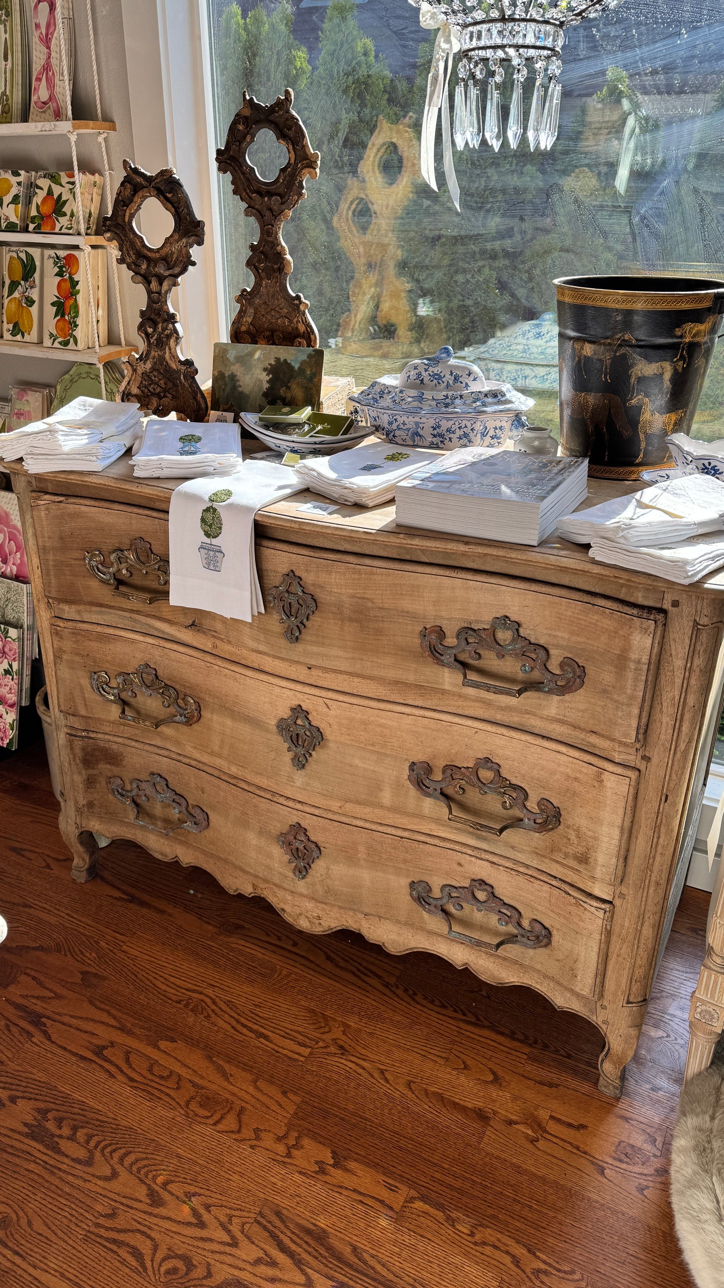 Antique Bleached Wood Chest with Straight Handles 19th c found in France