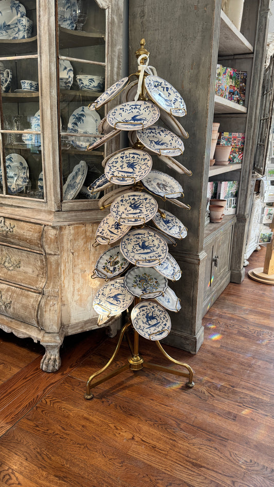 Antique 19th Century Brass Plate Rack