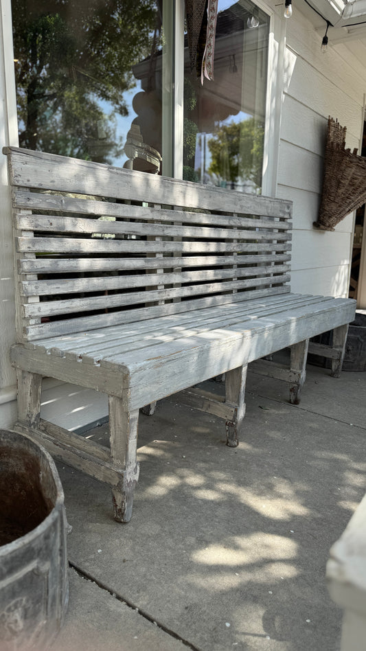 Antique Wooden Garden Bench 19th c found in France