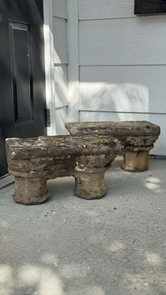 Antique Concrete Garden Risers (pair)