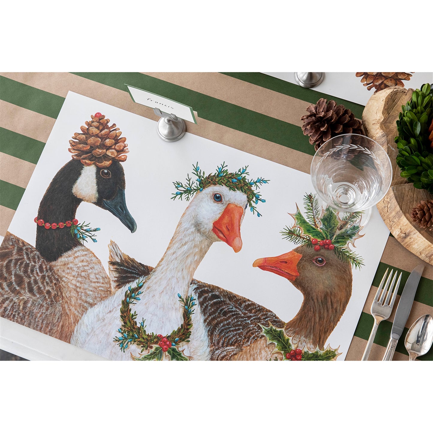 Paper Placemats - Festive Geese (24 sheets)