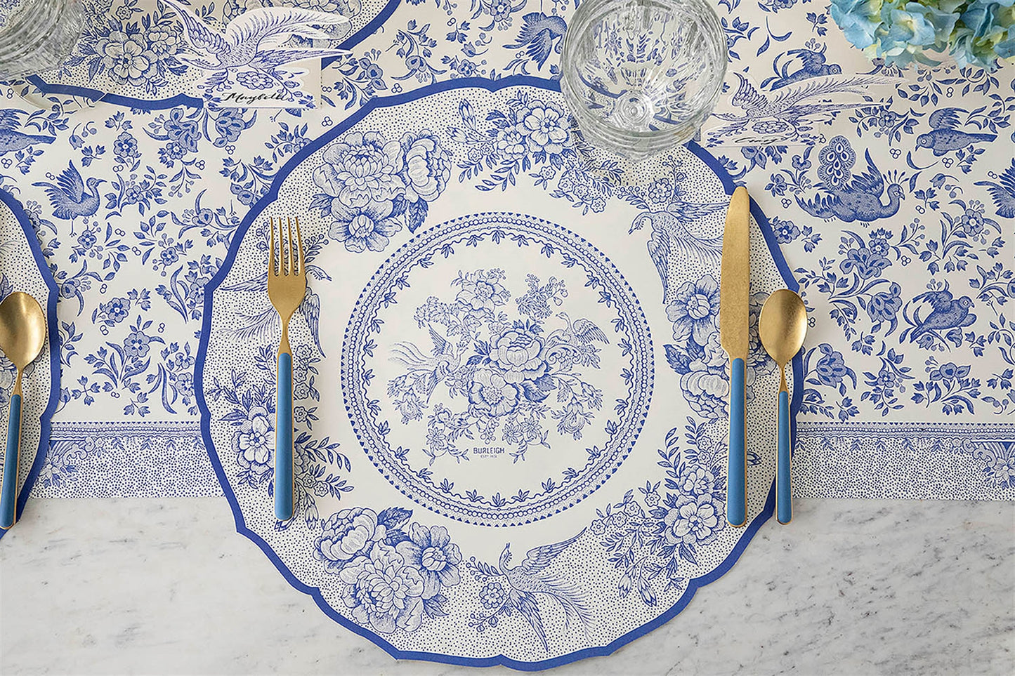 Paper Placemats - Asiatic Pheasants Blue (12 sheets)