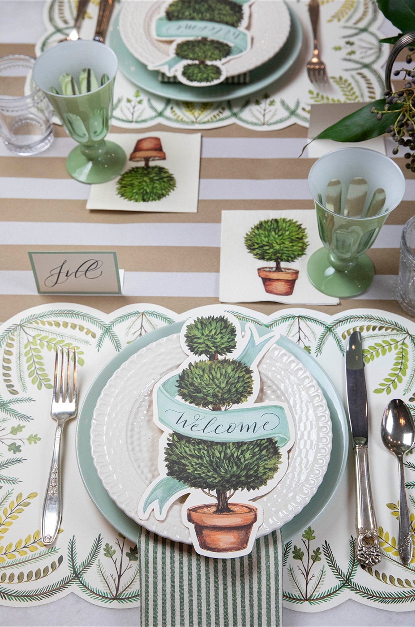 Paper Cocktail Napkins - Topiary
