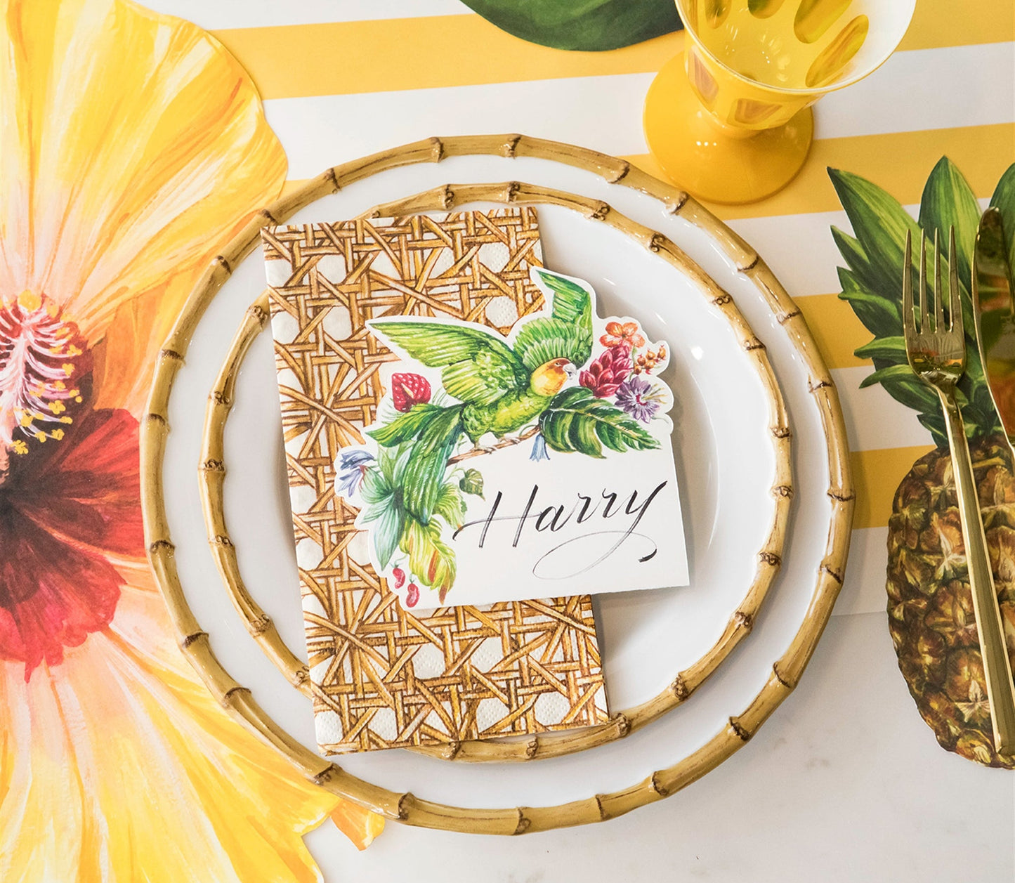 Paper Guest Napkins - Rattan Weave