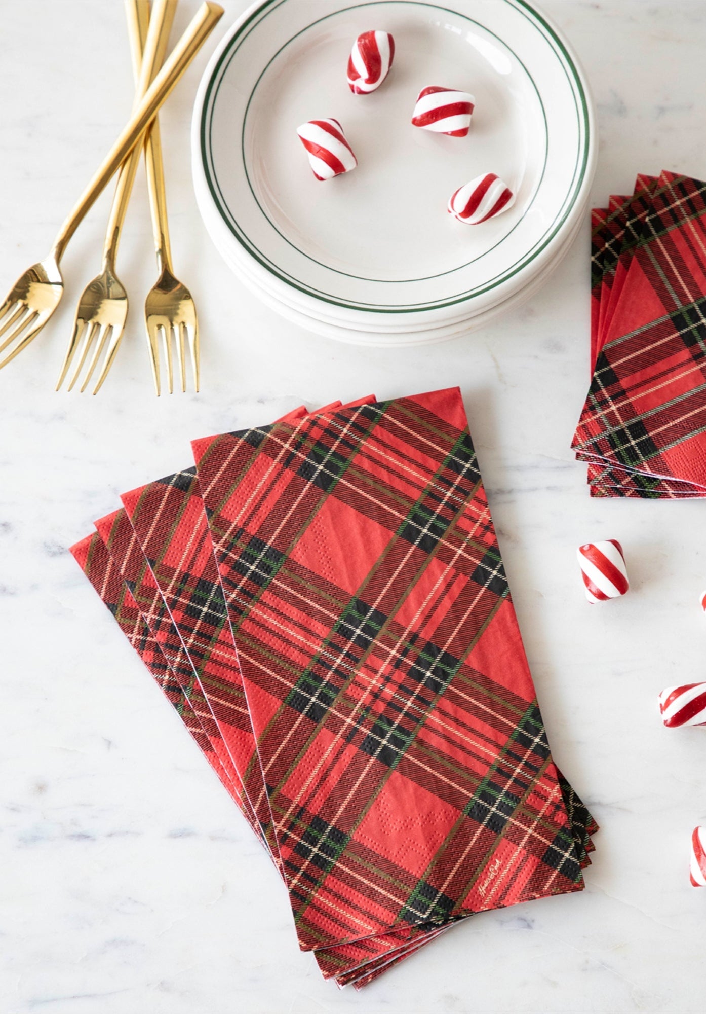 Paper Guest Napkins - Red Plaid
