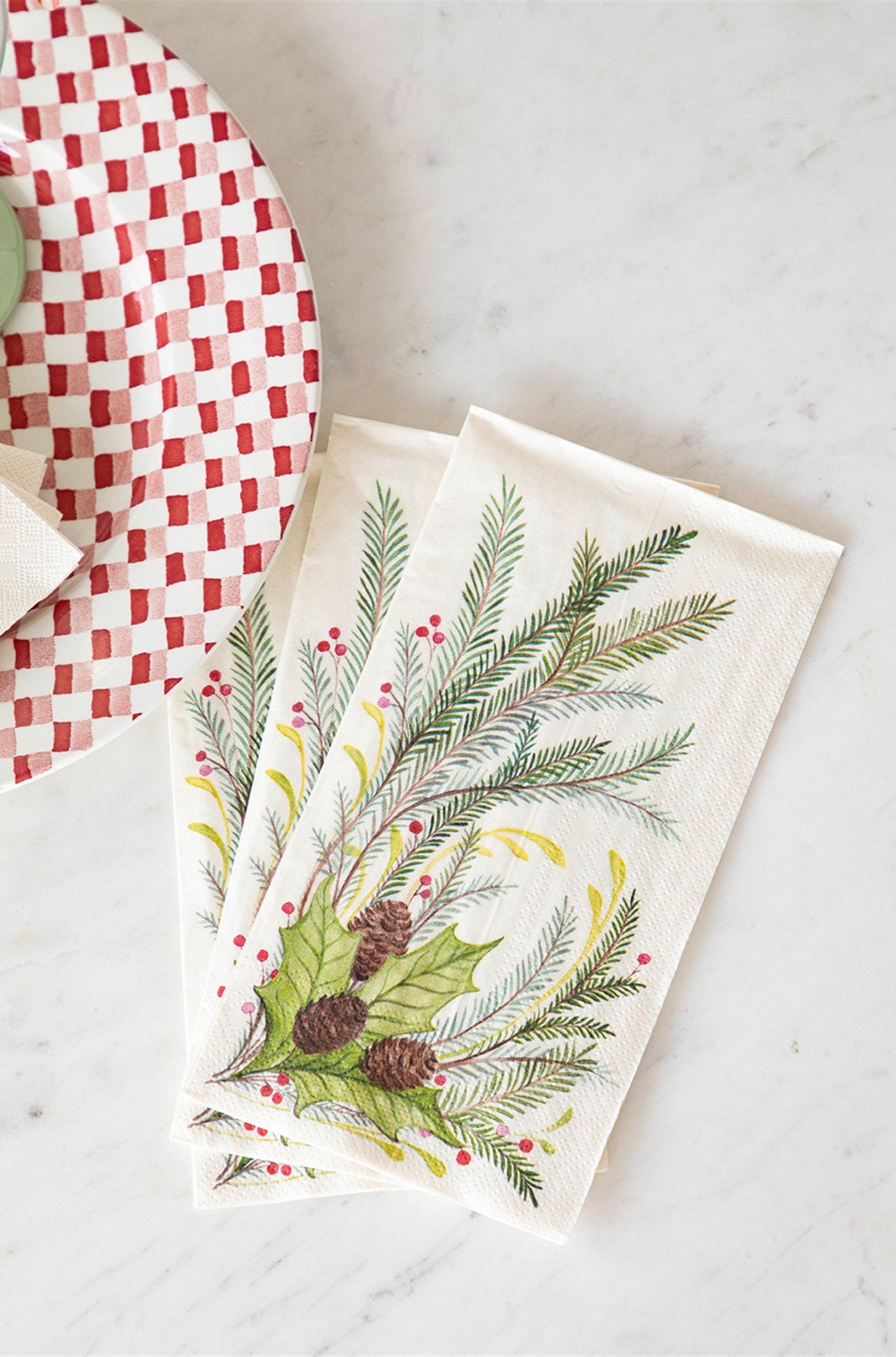 Paper Guest Napkins - Christmas Sprigs