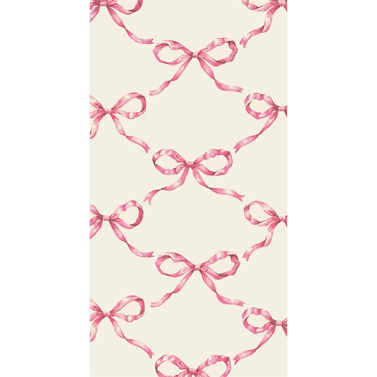 Paper Guest Napkins - Lattice Bow Pink
