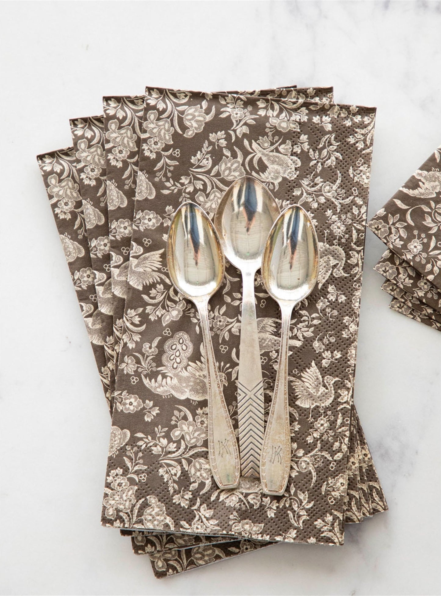 Paper Guest Napkins - Regal Peacock Brown