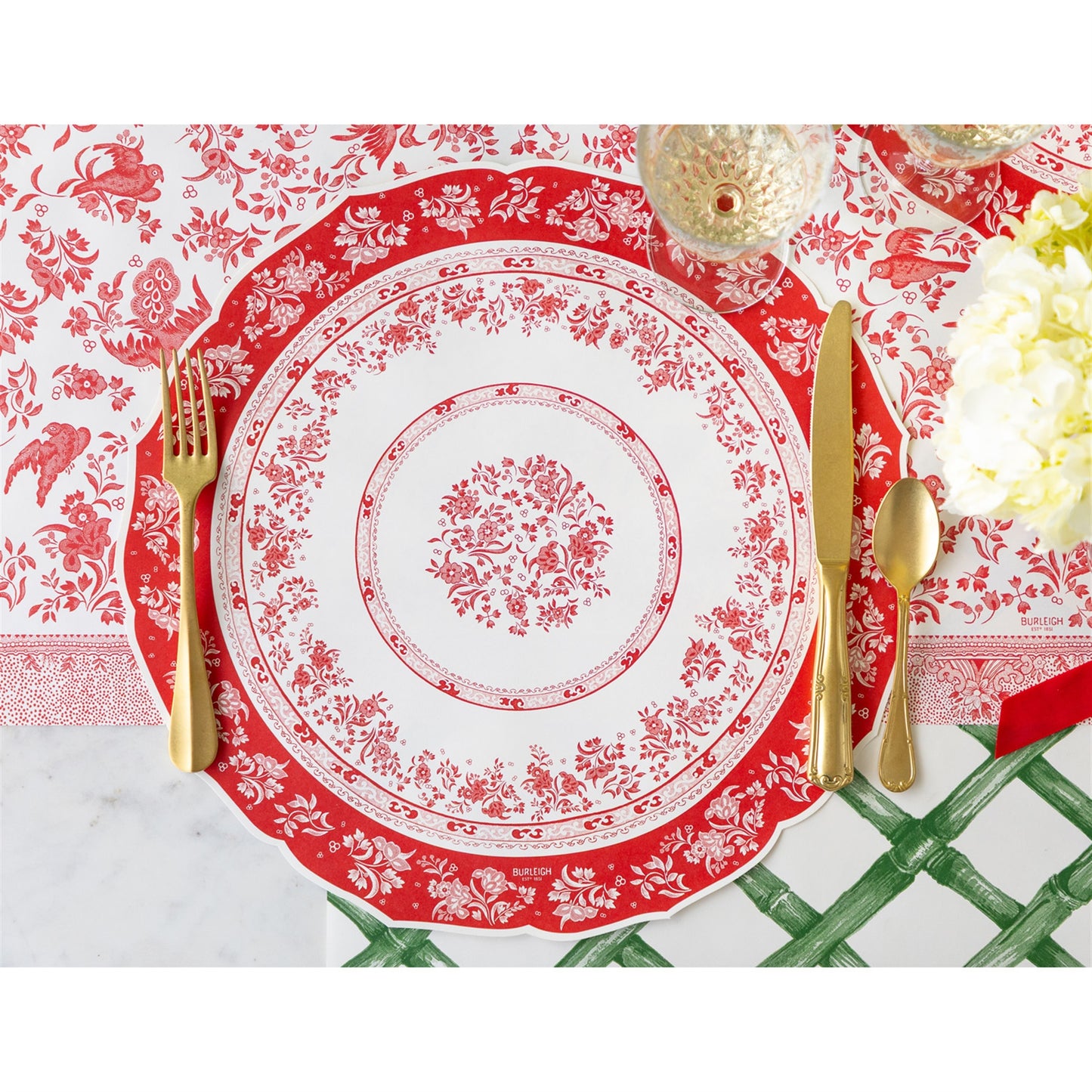 Paper Placemats - Regal Peacock Red (12 sheets)