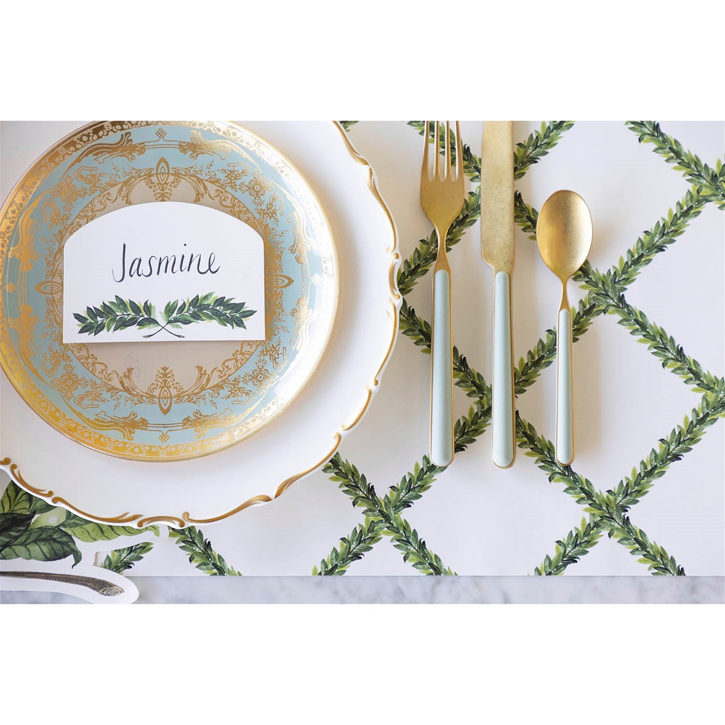 Paper Placemats - Laurel Lattice (18 sheets)