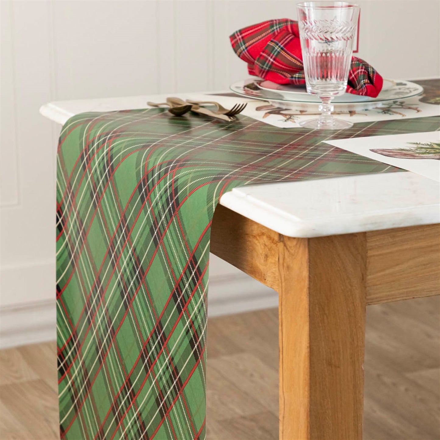 Paper Runner - Green Plaid