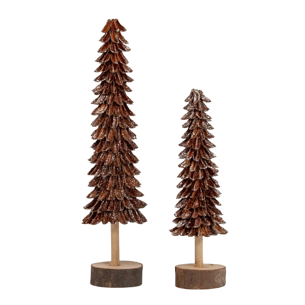 Tree - Banaba Cone Slim Natural 12" with Wood Base