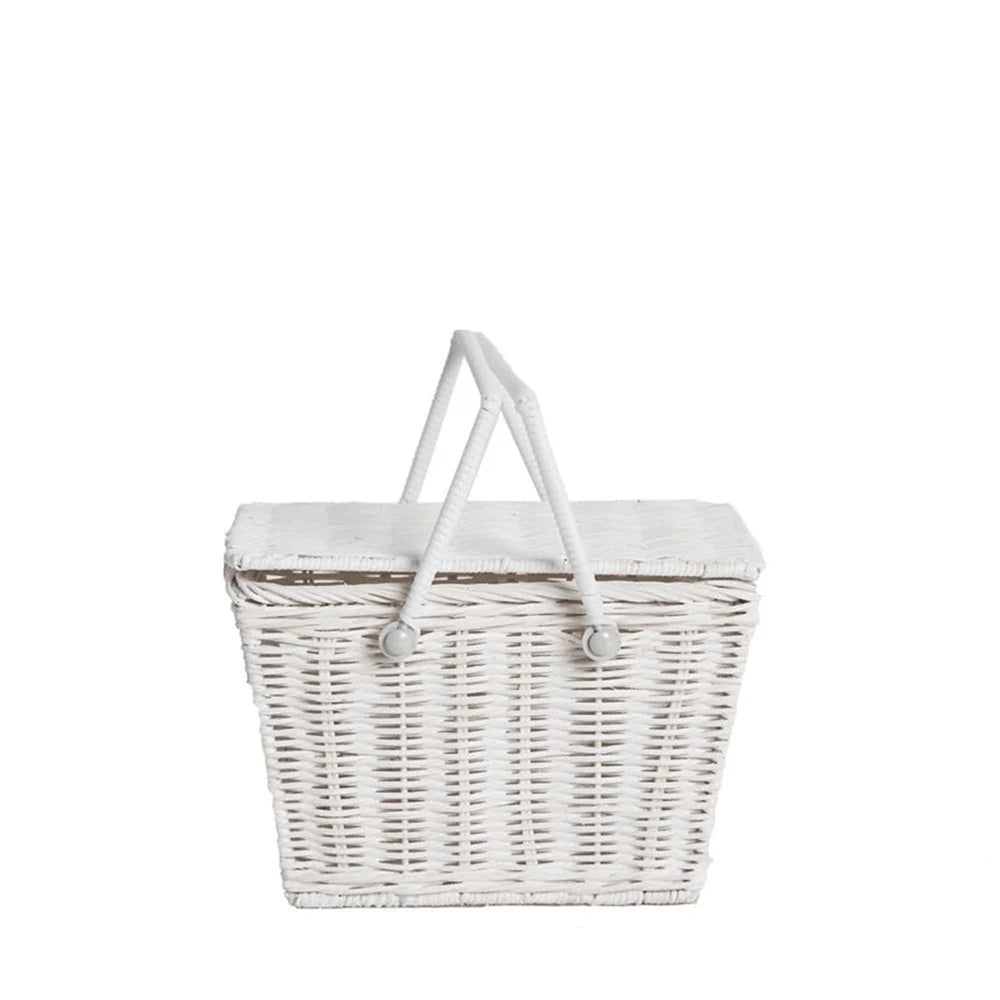 Rattan Piki Picnic Basket White