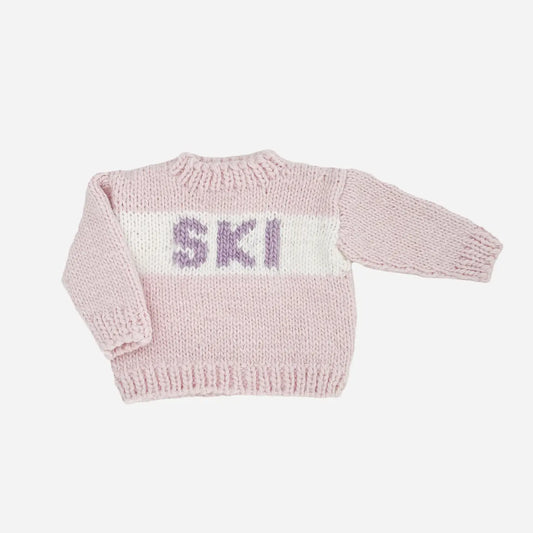 Baby Crew Neck Sweater - Ski Sweater Baby Pink