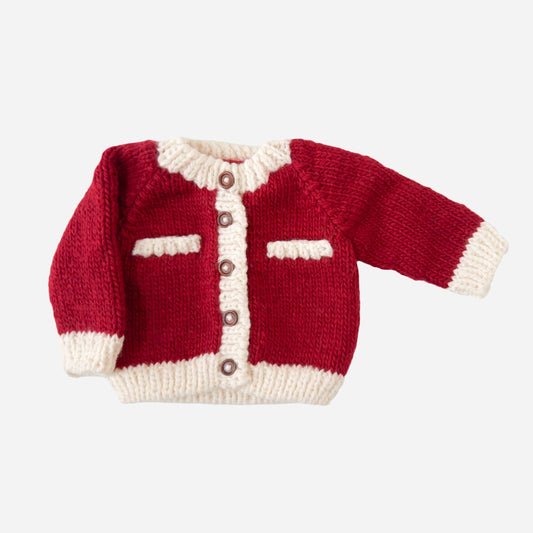 Baby Cardigan Sweater - Coco Red