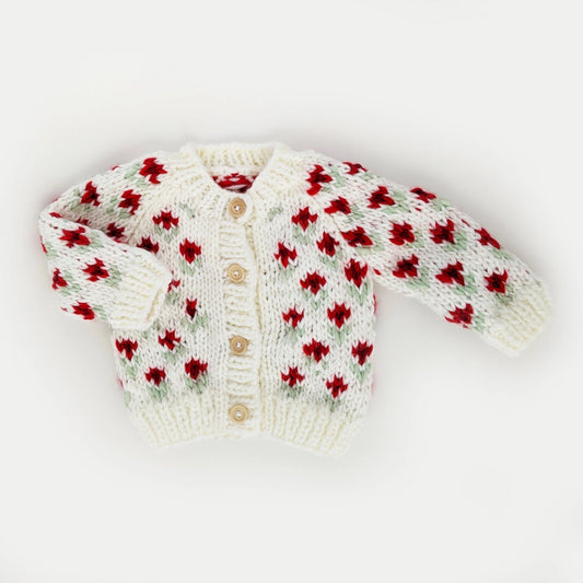 Baby Cardigan Sweater - Bitty Blooms Holiday