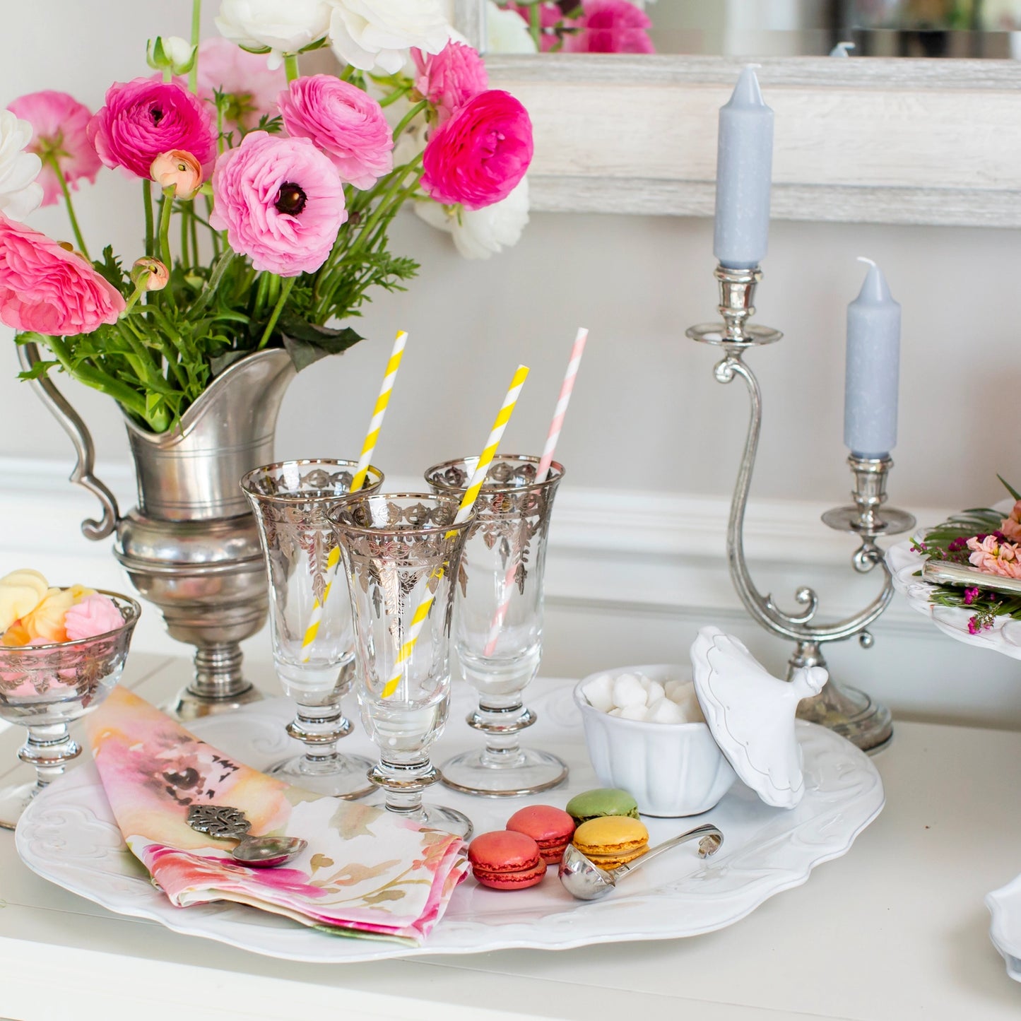 Pewter Candlestick 2-Arm
