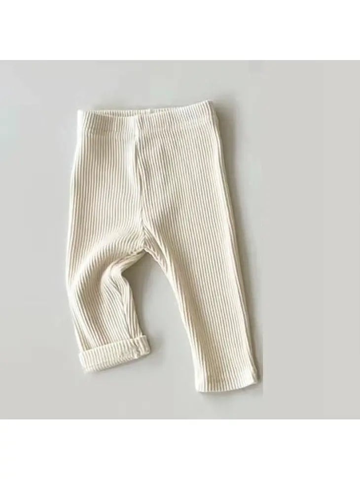 Organic Cotton Leggings - White 12-18M