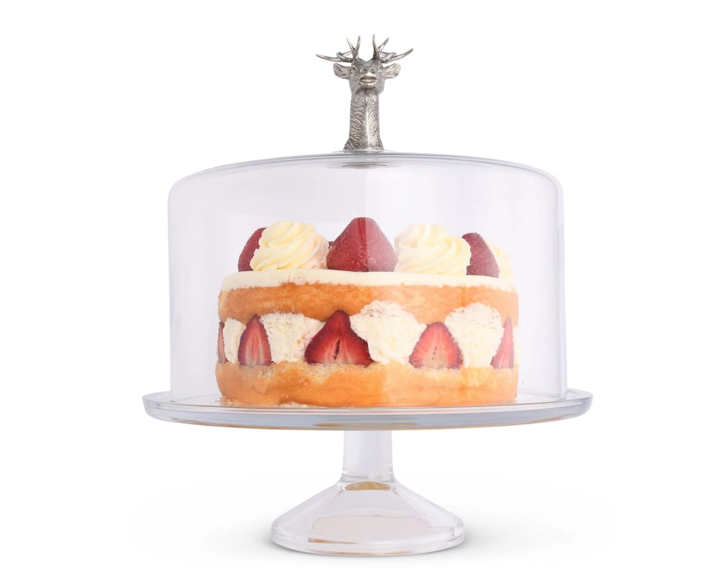 Covered Cheese/Dessert Stand - Elk - Glass Large