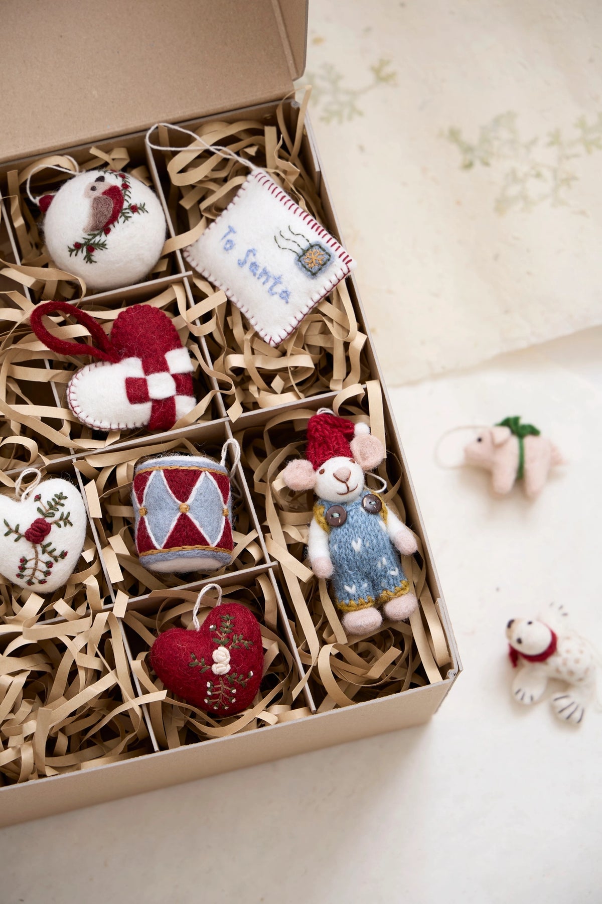 Ornament - Heart White with Branch