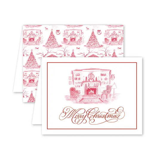 Card - Christmas Toile Red