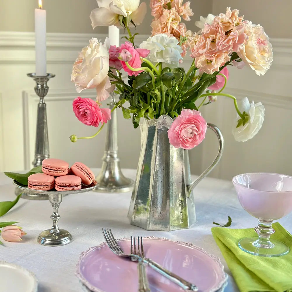 Pewter Pitcher Tall Scalloped
