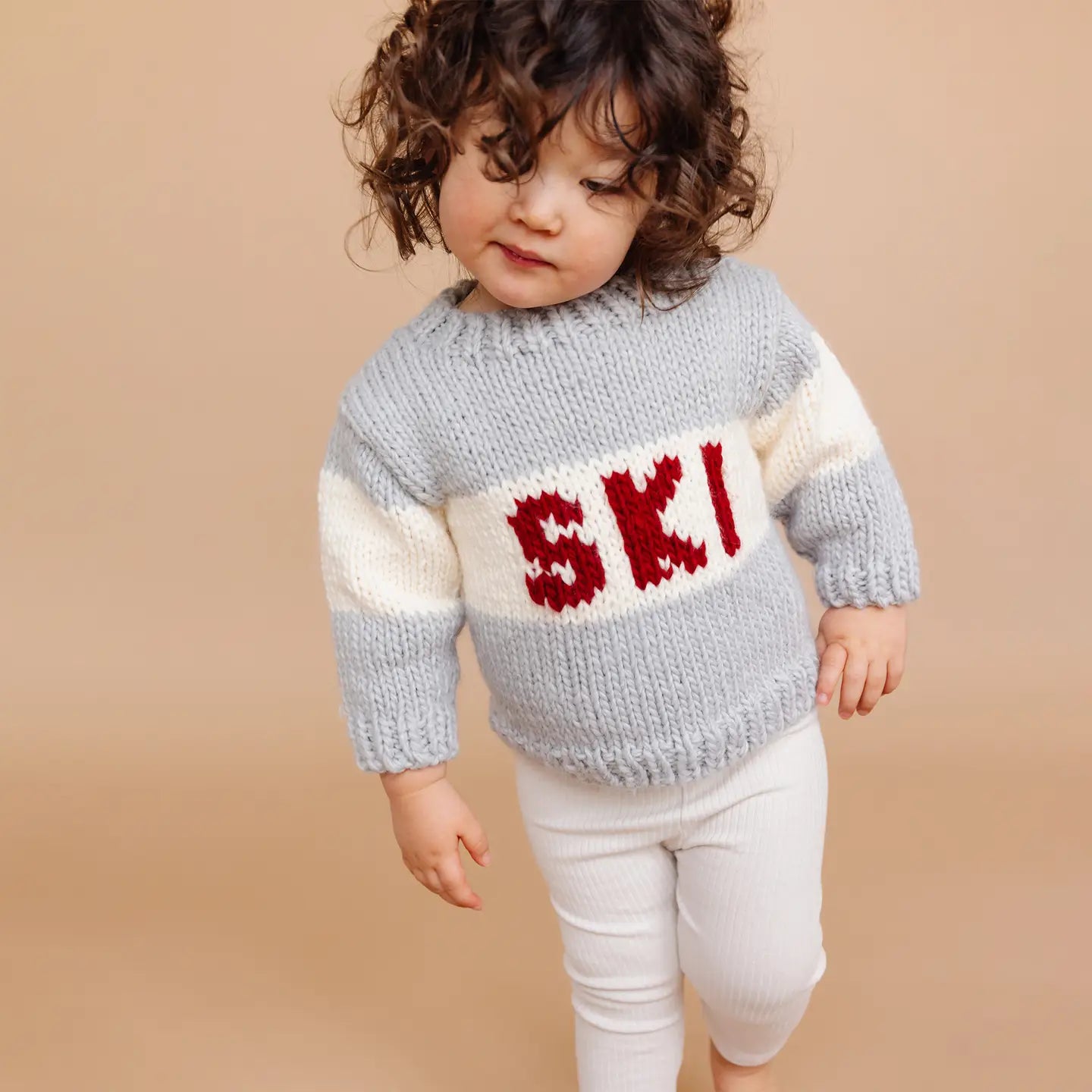 Baby Crew Neck Sweater - Ski Sweater Bowie Grey