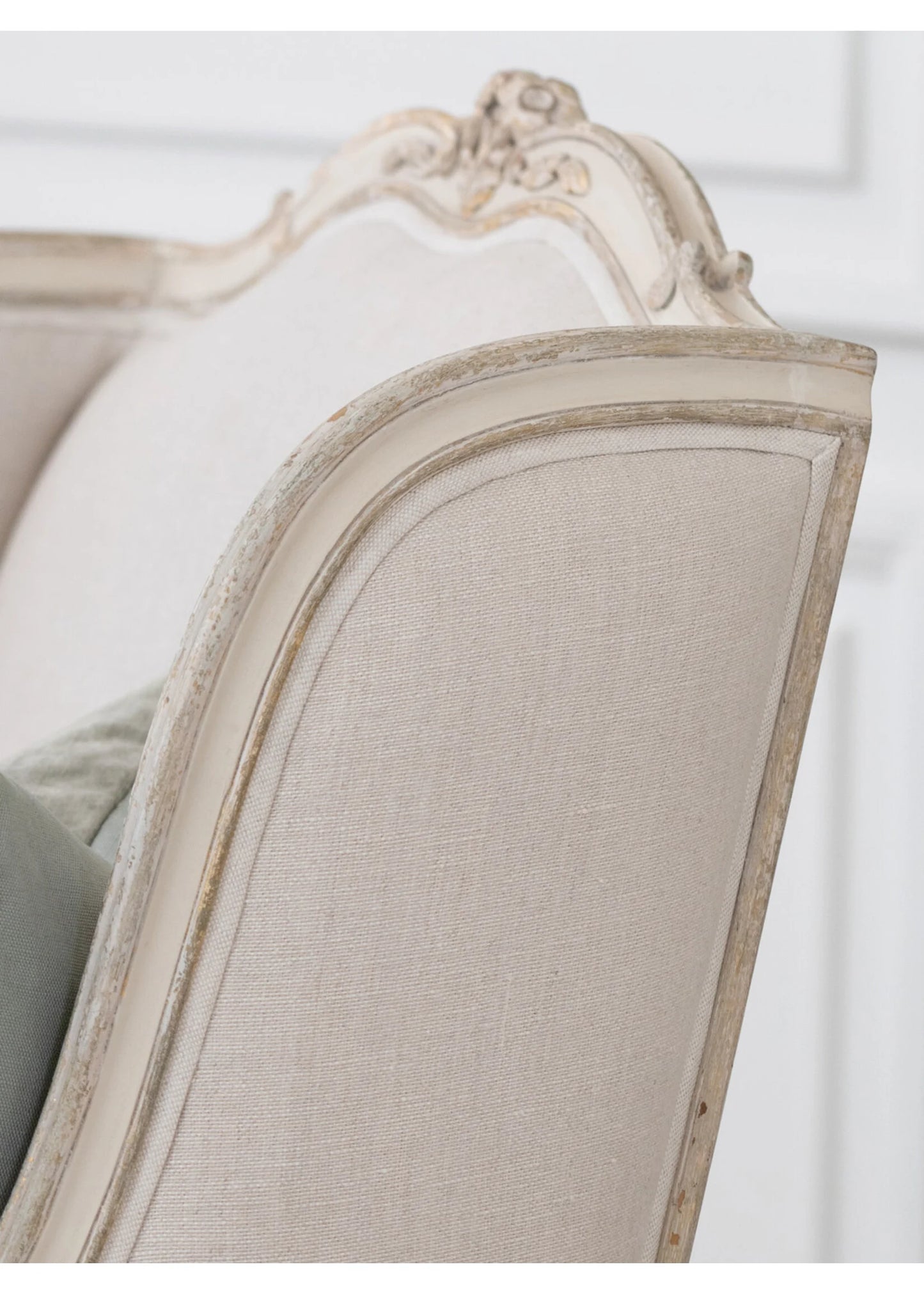 Bergere Chair in Harvest Linen Gold Highlights