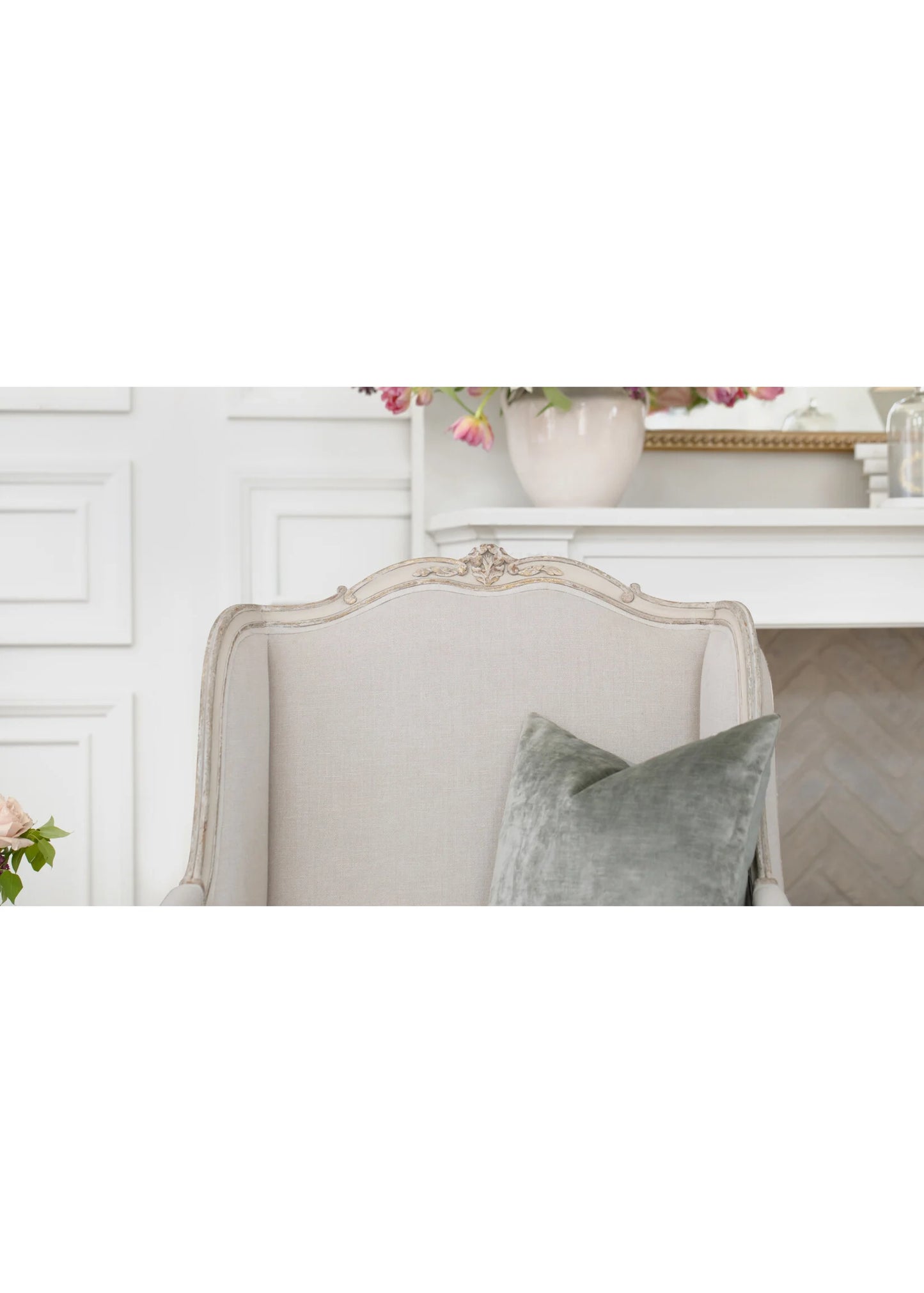 Bergere Chair in Harvest Linen Gold Highlights