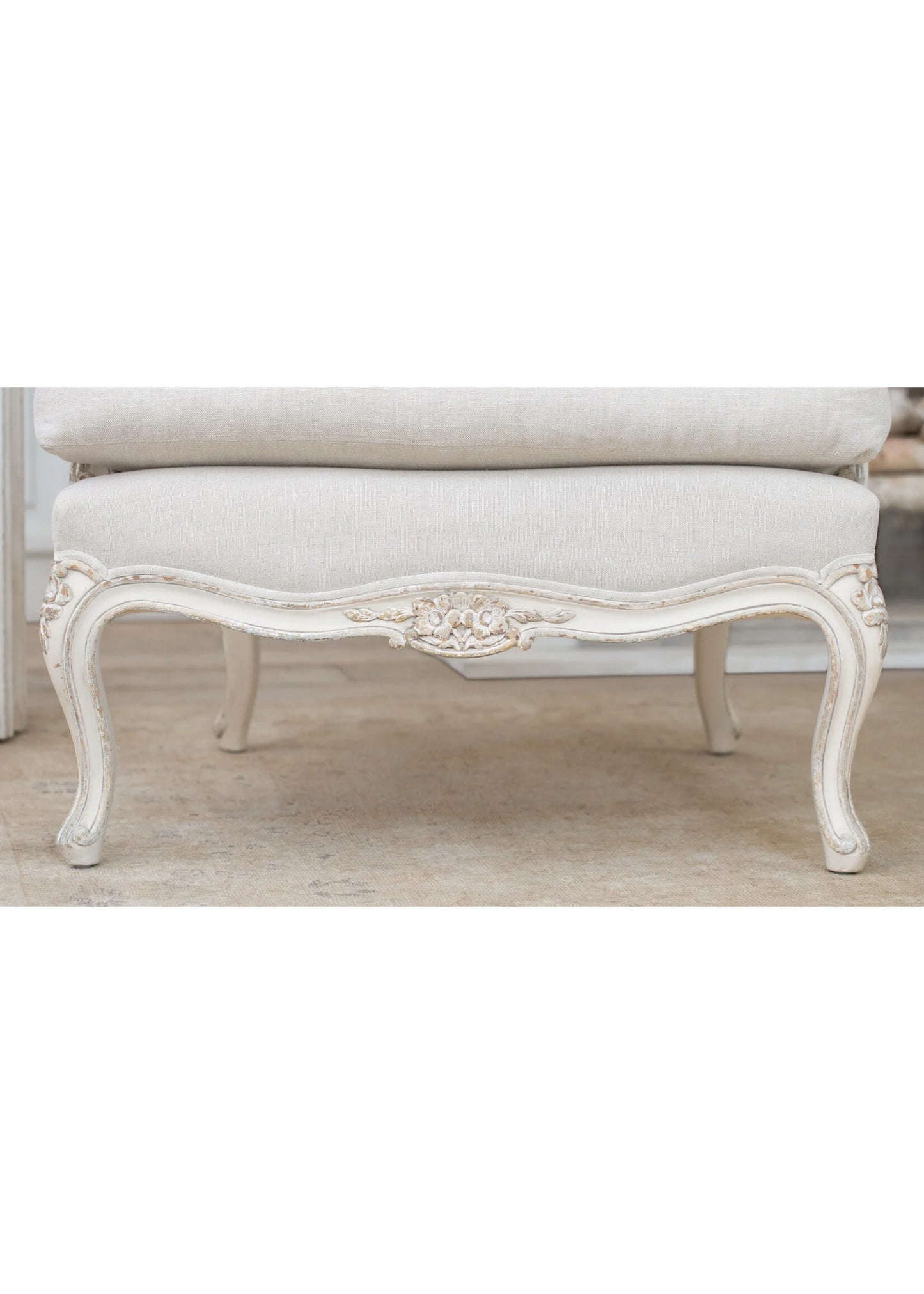 Bergere Chair in Harvest Linen Gold Highlights