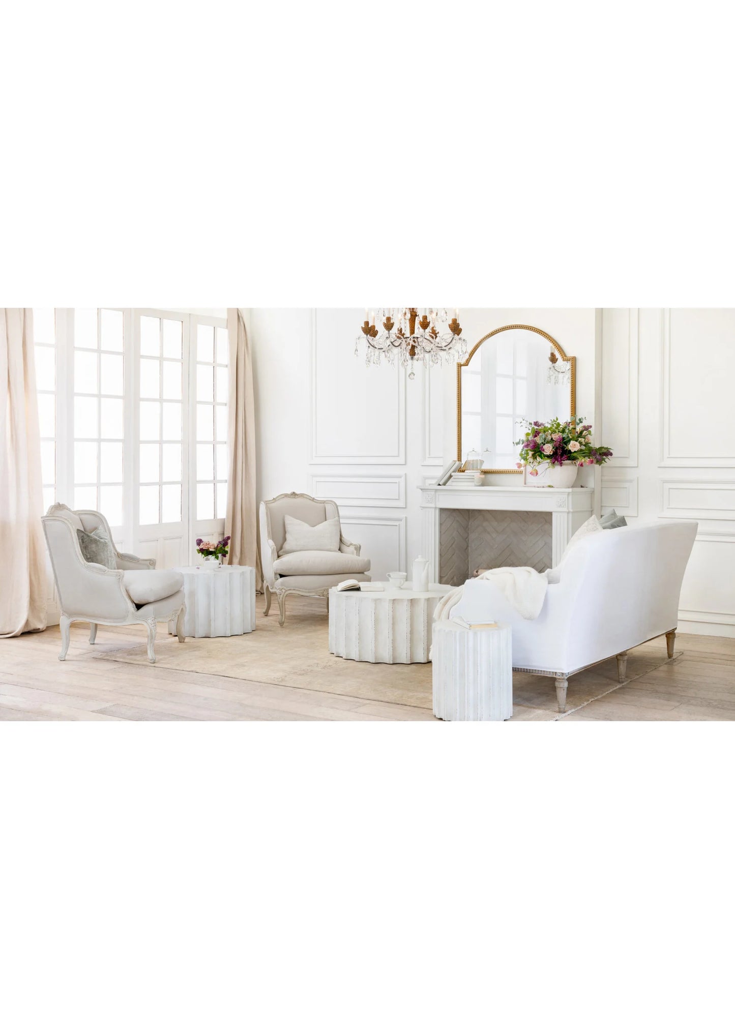 Bergere Chair in Harvest Linen Gold Highlights