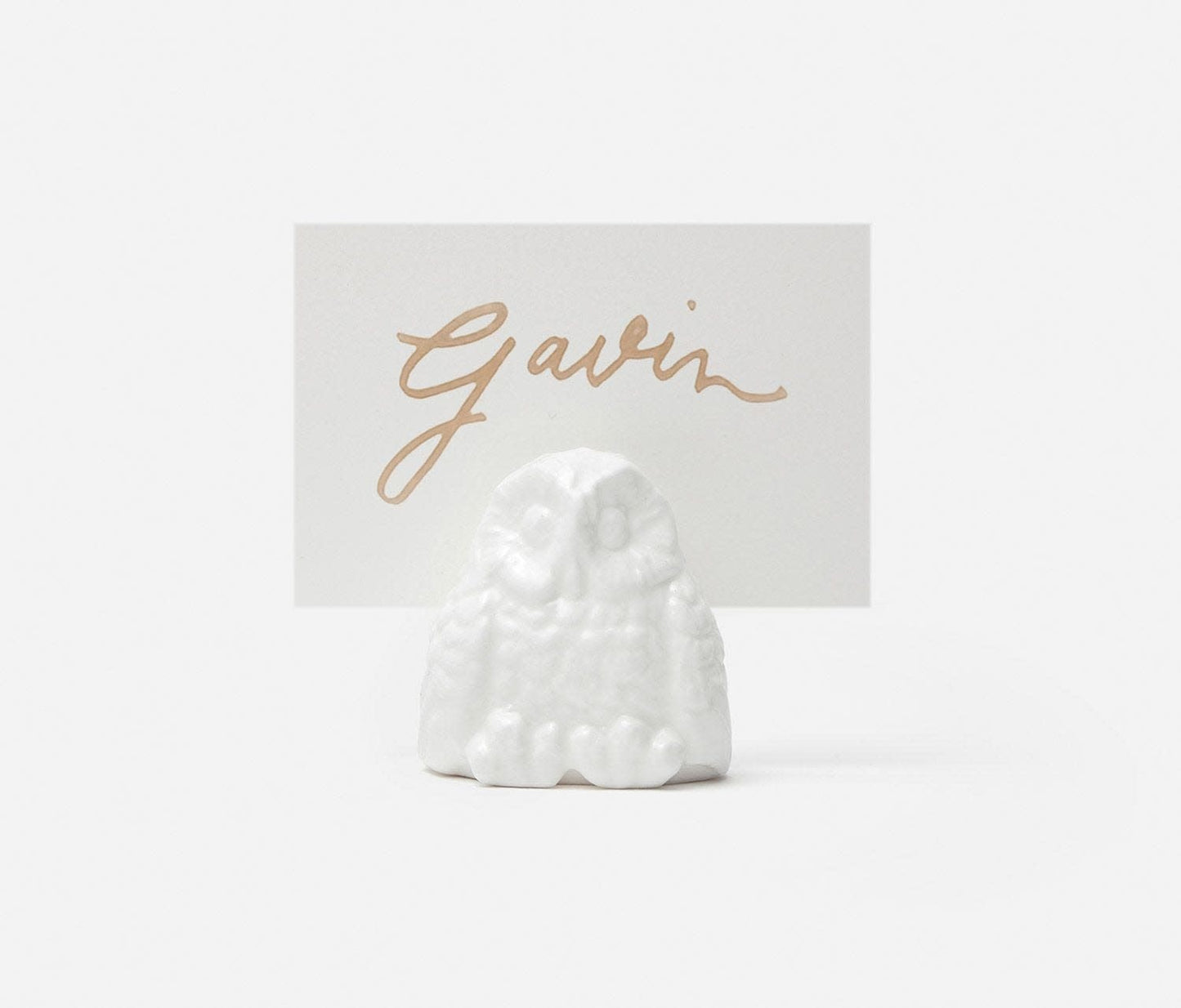 Place Card Holder - White Owl Small