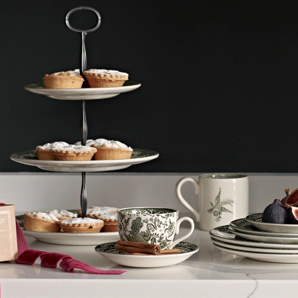 Green Regal Peacock - Cake Stand 2 Tier