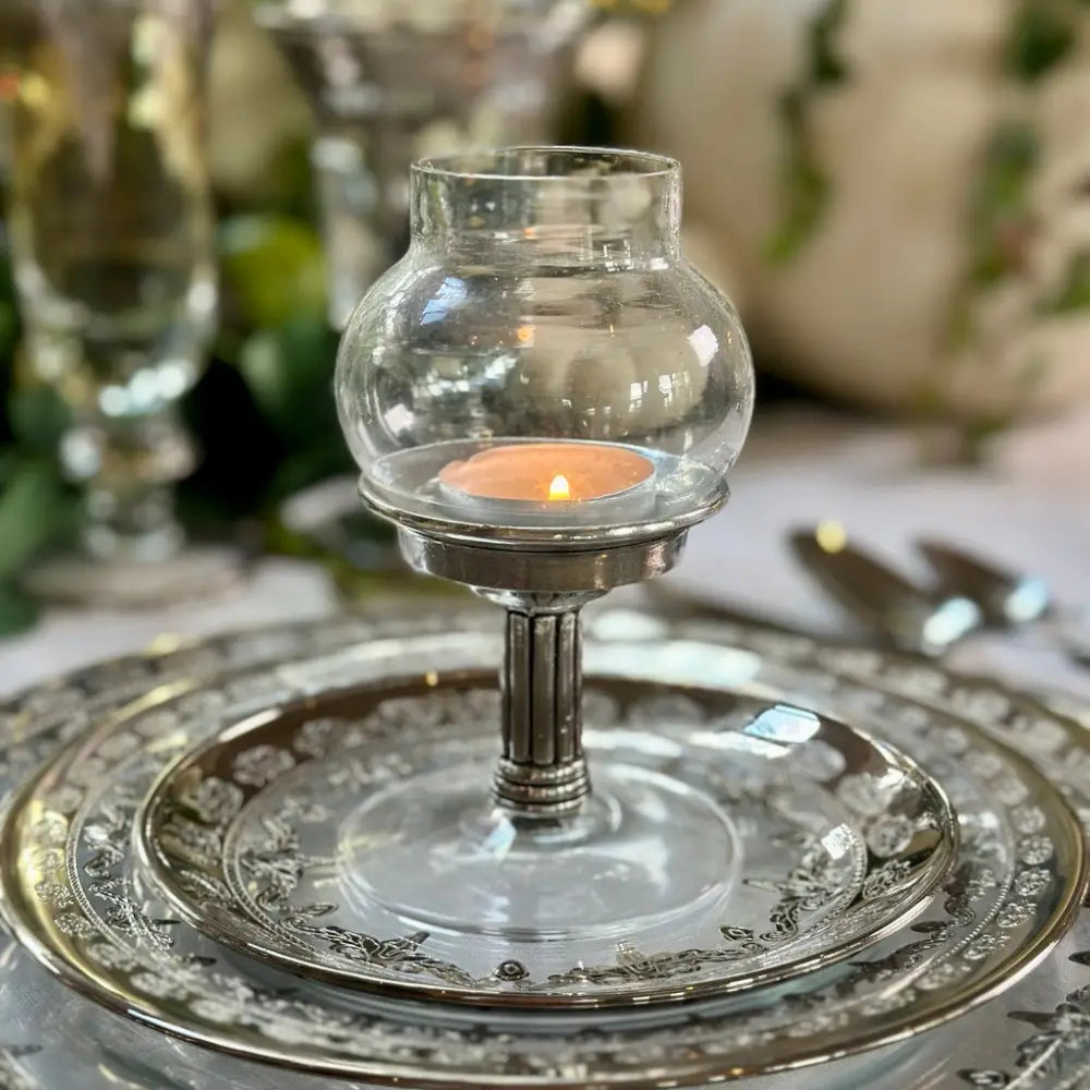 Pewter Tealite - Giovanna Tall Votive