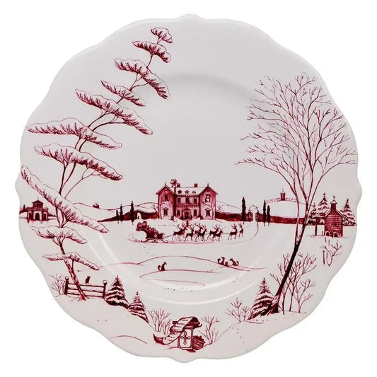 Country Estate Ruby - Winter Frolic Dinner Plate Christmas Eve