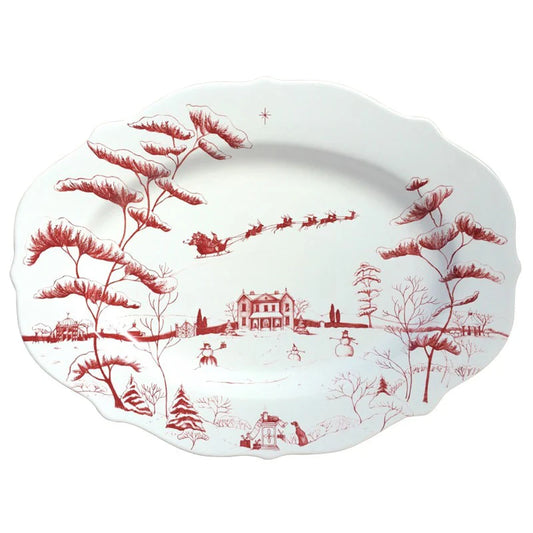 Country Estate Ruby - Winter Frolic Serving Platter Christmas Eve