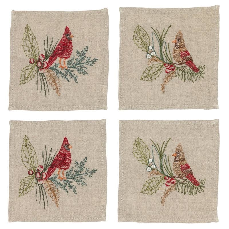 Cocktail Napkin Set - Christmas Cardinals (Set of 4)