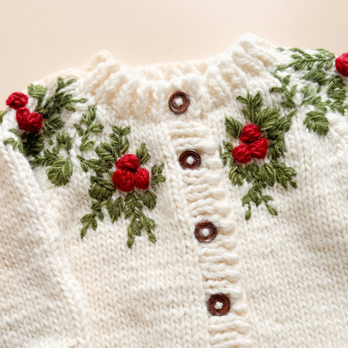 Baby Cardigan Sweater - Holly Mistletoe