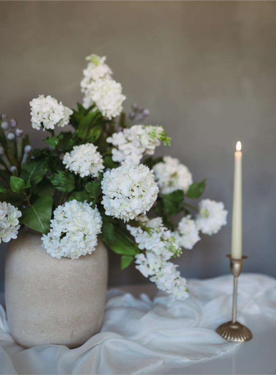 Floral Stem - Snowball Cream 33"