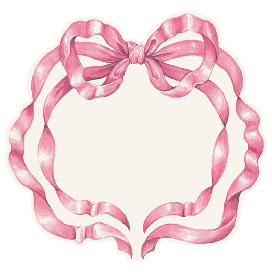 Paper Placemats - Pink Bow (12 sheets)