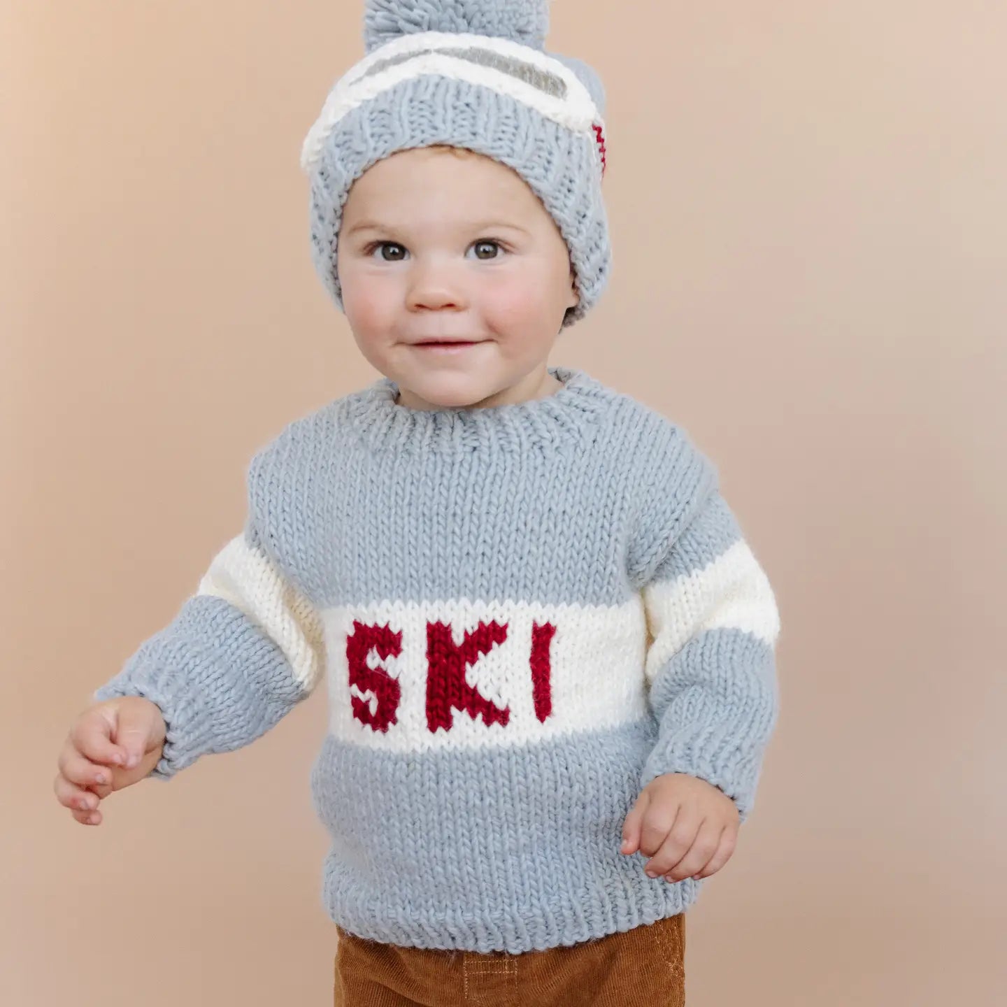 Baby Crew Neck Sweater - Ski Sweater Bowie Grey