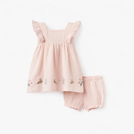 Dress with Bloomers - Garden Picnic Blush