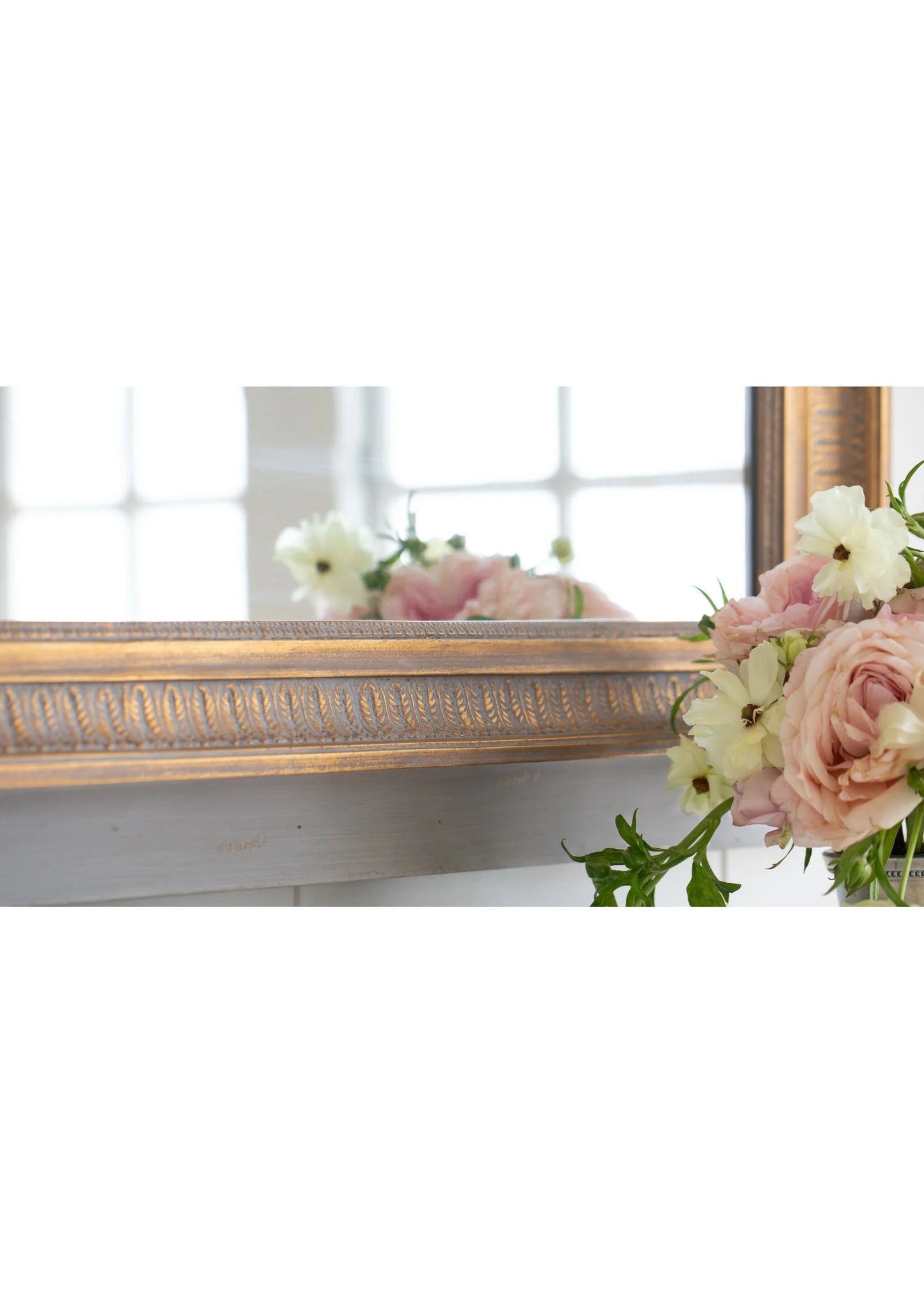 Empress Trumeau Mirror in Potters Clay with Gold Finish