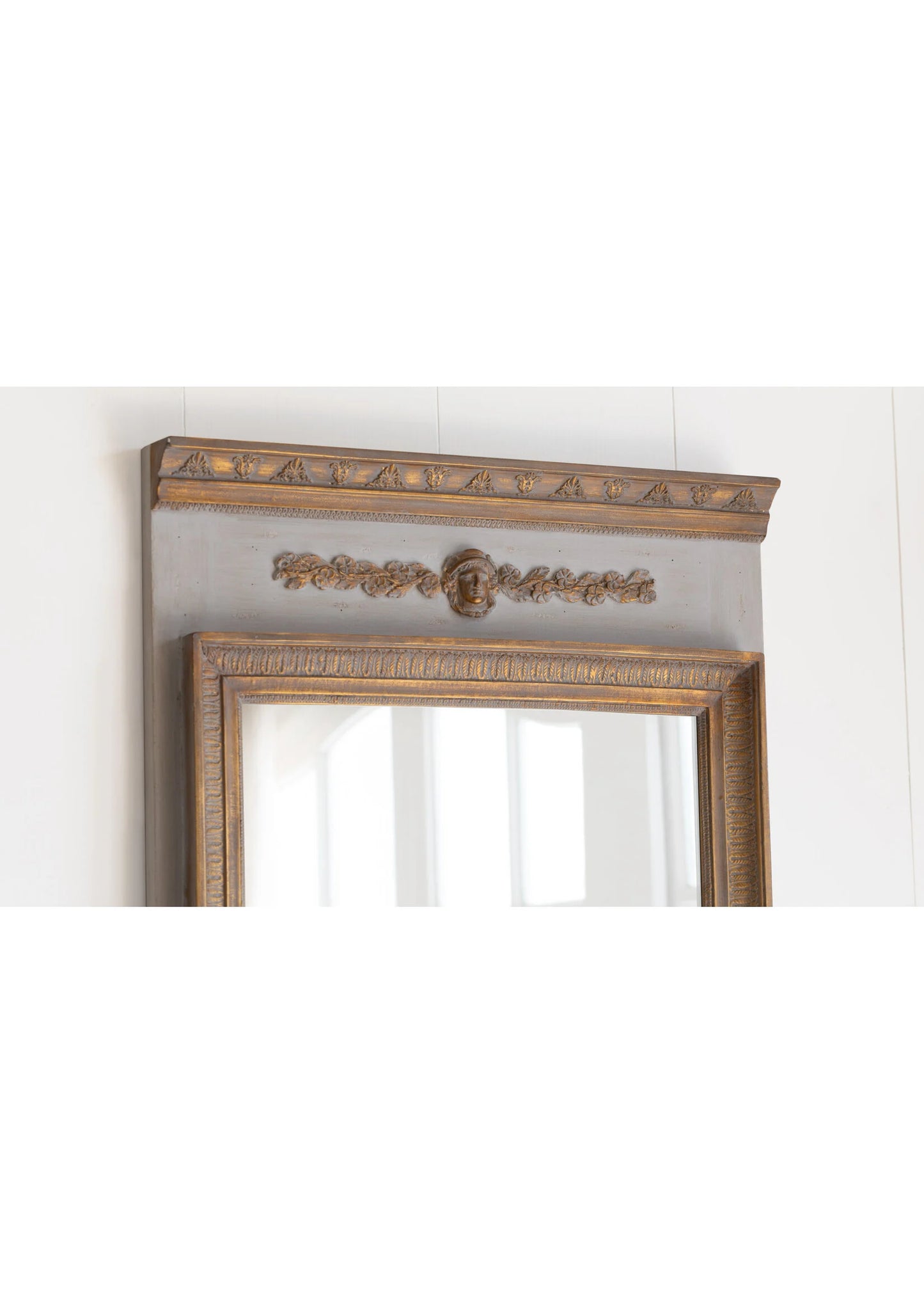 Empress Trumeau Mirror in Potters Clay with Gold Finish