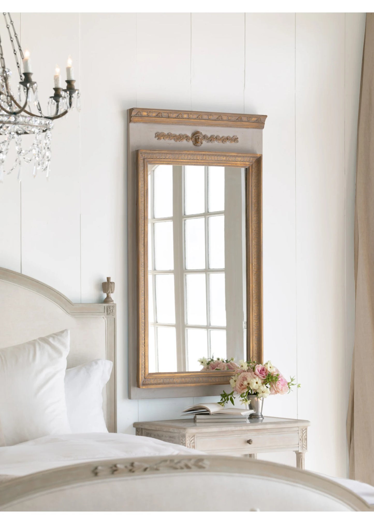 Empress Trumeau Mirror in Potters Clay with Gold Finish