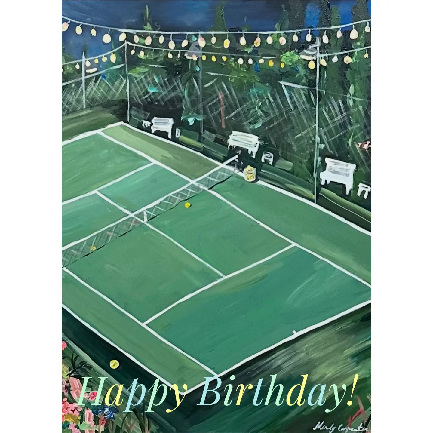 Card - Birthday - Night Tennis