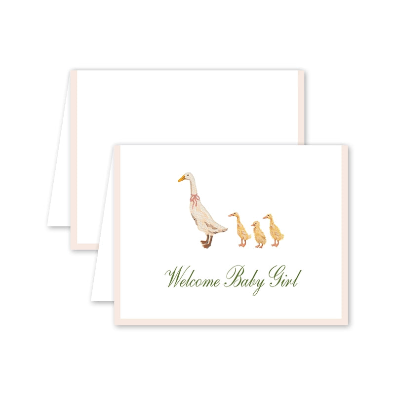 Card - Baby Cottagecore Duckling Pink