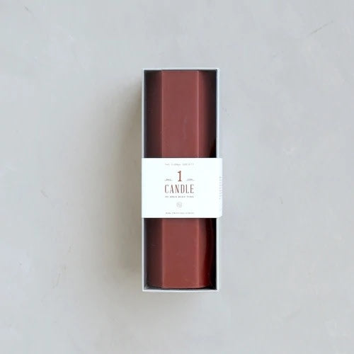 Fancy Pillar Candle - Hexagon Clay