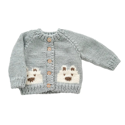 Baby Cardigan Sweater - Bear Bowie Grey